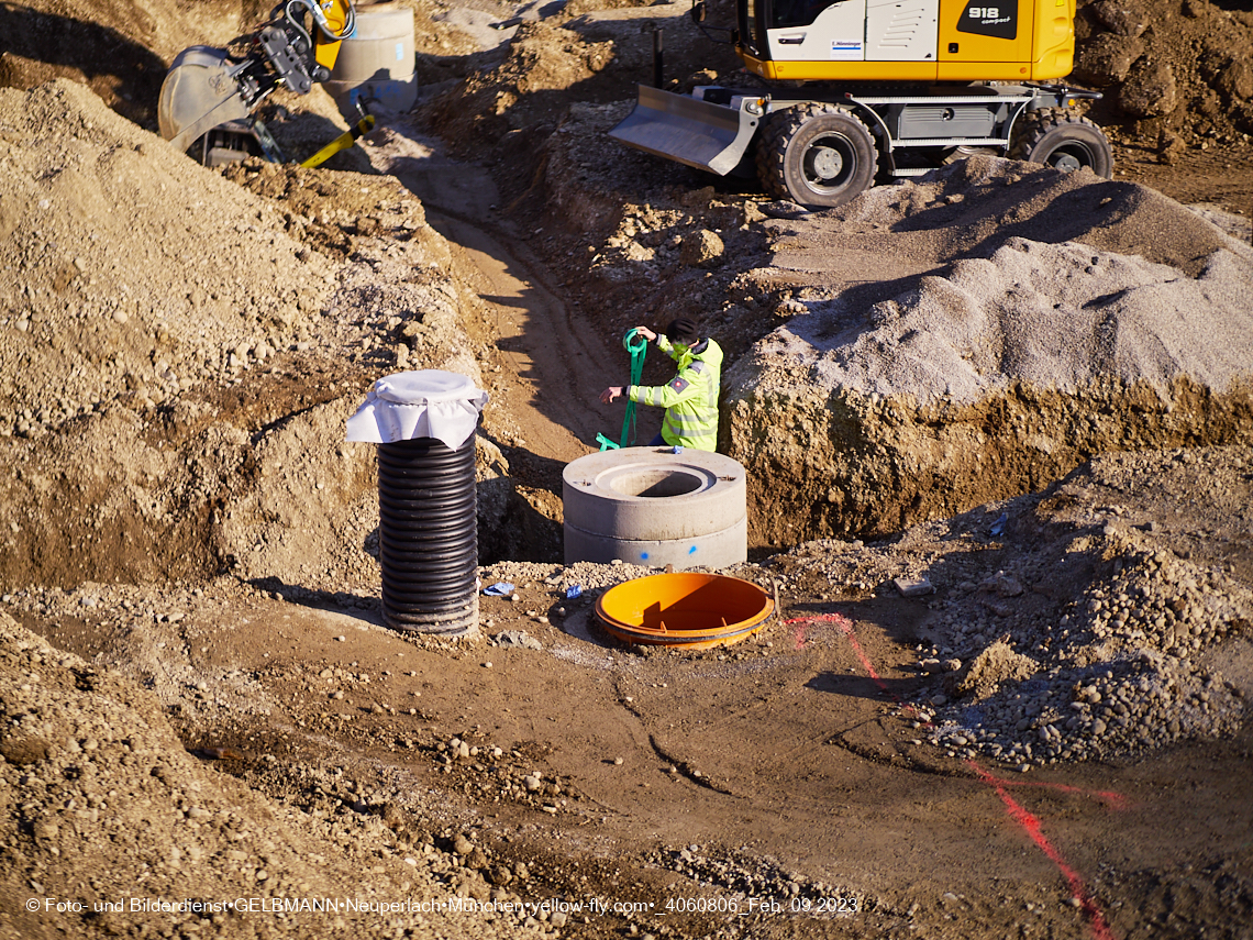 09.02.2023 - Baustelle Haus für Kinder in der Quiddestraße 3 in Neuperlach